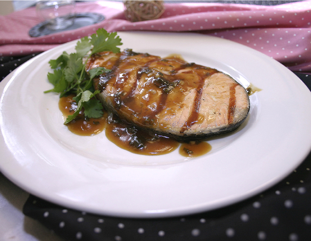 Recipe Grilled Salmon with Panda Brand Premium Soy Sauce