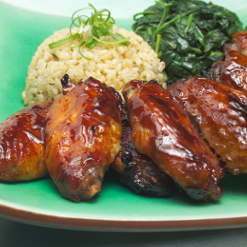 Recipe Hoisin Flavored Angel Wings Served with Rice Pilaf