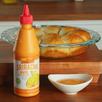 Prepared Philly cheesesteak bites with Lee Kum Kee Sriracha Mayo