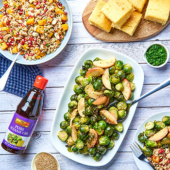 Recipe Honey Sesame Roasted Brussels Sprouts with Apples S