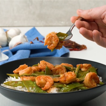Spicy Garlic Shrimp with Snow Peas
