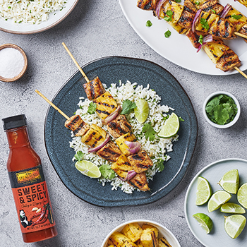 Recipe Sweet and Spicy Grilled Chicken and Pineapple Skewers S