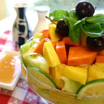 Recipe Tropical Fruit Mix with Plum Sauce