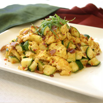 Recipe Zucchini Scrambled Eggs and Bacon