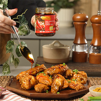 A chicken wings recipe featuring the flavors of satay chicken sauce.